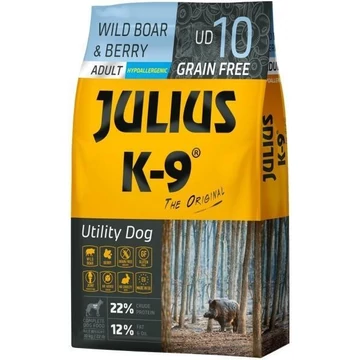 Julius-K9 GF Hypoallergenic Utility Dog Adult Wild Boar &amp; Berry 2x10kg