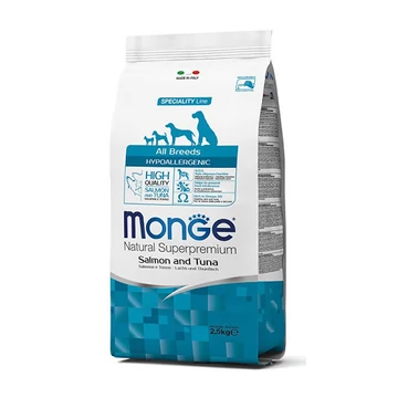 Monge All Breed Adult Hypoallergenic Salmon &amp; Tuna 2,5 kg kutyatáp