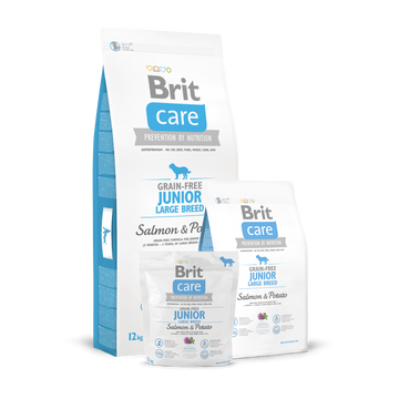 Brit Care Grain-free Junior Large Breed Salmon & Potato 1 kg kutyatáp
