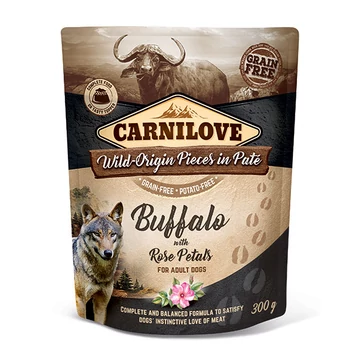 Carnilove Dog Adult tasakos Paté - bivaly rózsaszirommal 300g