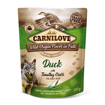 Carnilove Dog Adult tasakos Paté - kacsa mezei komócsinnal 300g