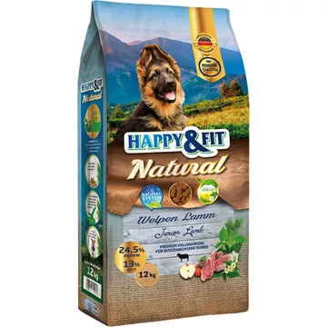 Happy&amp;Fit Natural Welpen Lamm 12kg kutyatáp