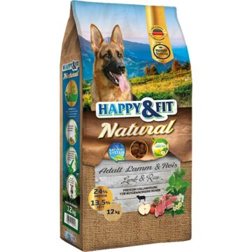 Happy&Fit Natural Adult Lamm&Reis 12 kg kutyatáp