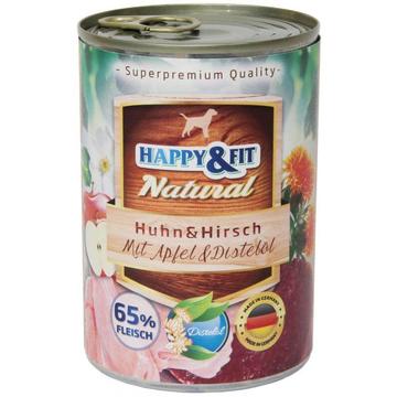 Happy&Fit Natural felnőtt, csirke, szarvas, alma 800g