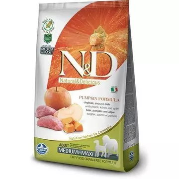 N&amp;D Dog Grain Free vaddisznó&amp;alma sütőtökkel adult medium/maxi 2,5kg kutyatáp