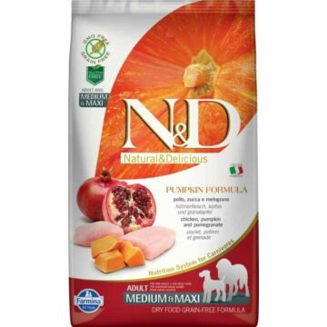 N&D Dog Grain Free csirke&gránátalma sütőtökkel adult medium&maxi 12kg kutyatáp