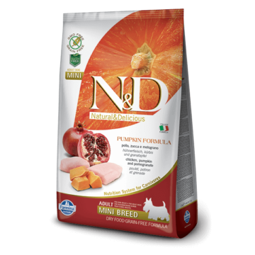 N&D Dog Grain Free csirke&gránátalma sütőtökkel adult mini 800gr kutyatáp