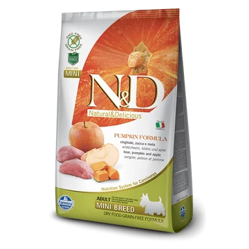 N&amp;D Dog Grain Free vaddisznó&amp;alma sütőtökkel adult mini 800g kutyatáp