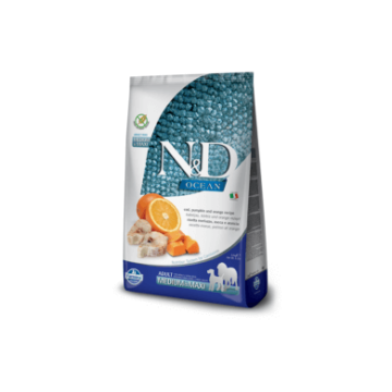 N&D Dog Ocean tőkehal sütőtök&narancs adult medium/maxi 2,5kg