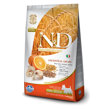 N&D Low Grain Dog Tőkehal&narancs adult mini 800g kutyatáp