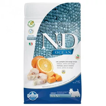 N&amp;D Ocean Dog tőkehal, sütőtök&amp;narancs Adult mini 800g