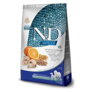 N&D Ocean Low Grain tőkehal&narancs adult medium&maxi 12kg