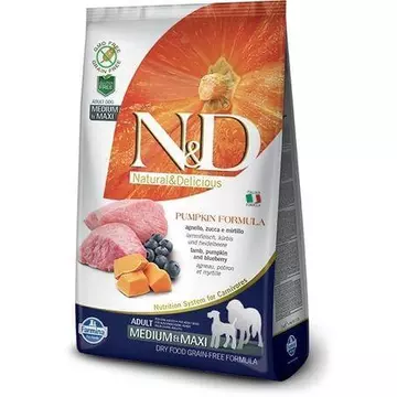 N&amp;D Dog Grain Free bárány&amp;áfonya sütőtökkel adult medium/maxi 2,5kg kutyatáp