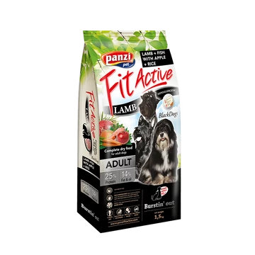 Panzi FitActive Hypoallergenic Black Dogs Lamb, Fish, Apple &amp; Rice 1,5 kg