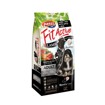 Panzi FitActive Hypoallergenic Black Dogs Lamb, Fish, Apple & Rice 1,5 kg