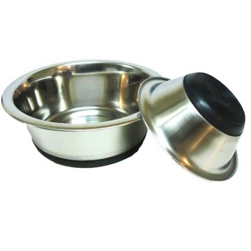 Tál Fém Etető/Itató Gumi Talpas 1,600l / 21,0cm