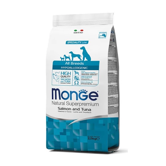 Monge All Breed Adult Hypoallergenic Salmon & Tuna 2,5 kg kutyatáp