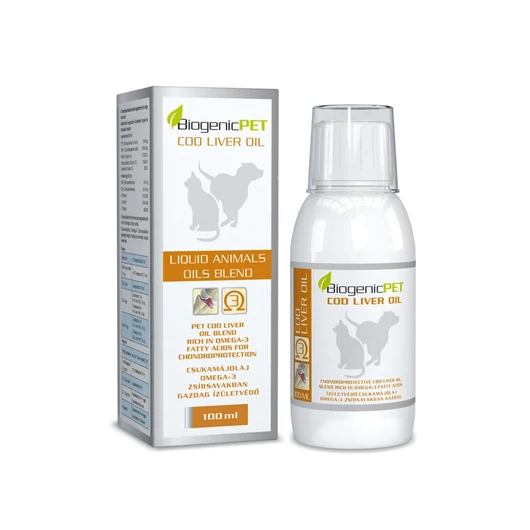Biogenicpet csukamájolaj kutyáknak és macskáknak 100 ml