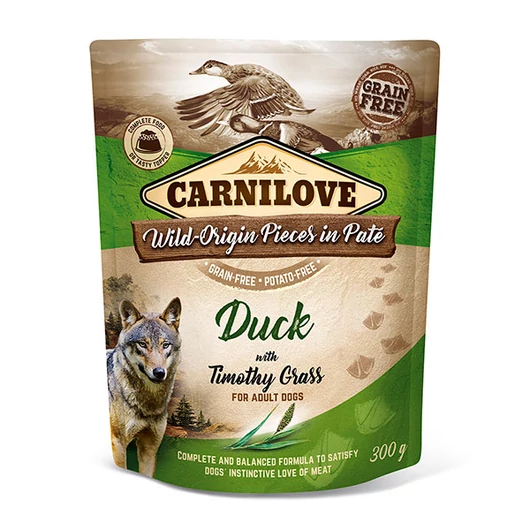 Carnilove Dog Adult tasakos Paté - kacsa mezei komócsinnal 300g