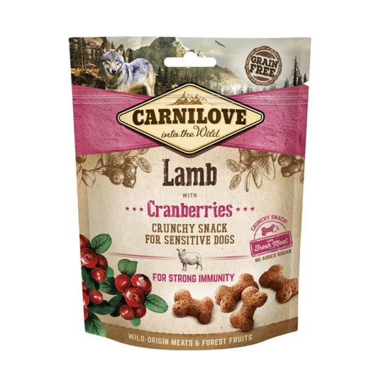 Carnilove Dog Crunchy Snack Bárányhús Vörösáfonyával 200g