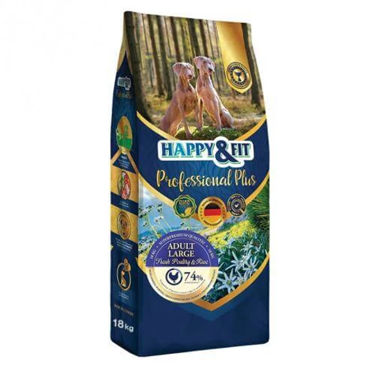 Happy&Fit Professional Plus Adult large fresh Poultry&Rice 18 kg