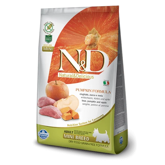 N&D Dog Grain Free vaddisznó&alma sütőtökkel adult mini 800g kutyatáp