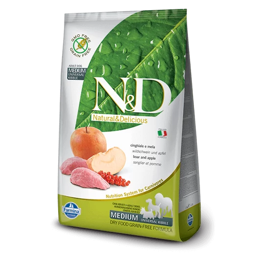 N&D Grain Free vaddisznó&alma adult medium 12kg kutyatáp