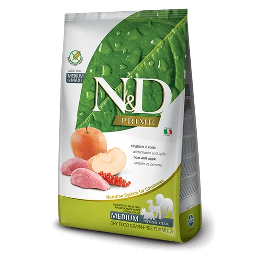 N&D Prime vaddisznó&alma adult medium/maxi 12kg kutyatáp