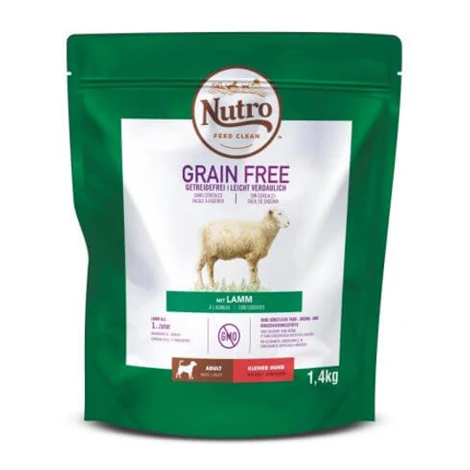 NUTRO GRAIN FREE száraztáp bárányhússal kistestű felnőtt kutyáknak 1,4 kg