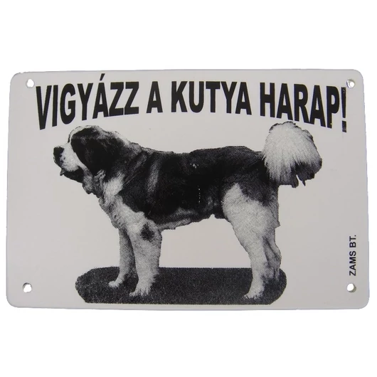 Kutya Harap Tábla Műanyag 8*12cm