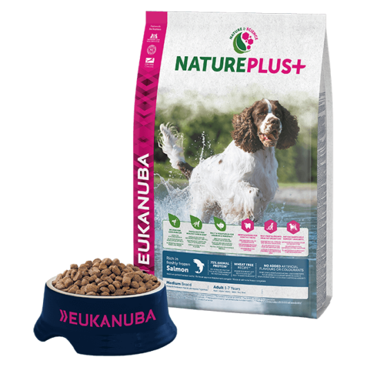 Eukanuba Natureplus+ Adult Medium Salmon 14kg kutyatáp