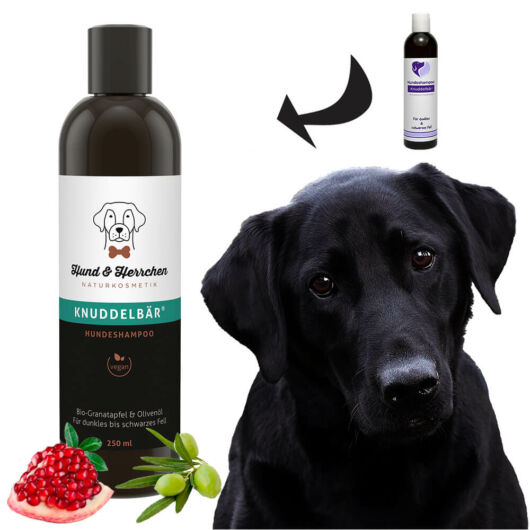 Hund und Herrchen - Plüssmackó bio kutyasampon fekete, sötét szőrre 250 ml