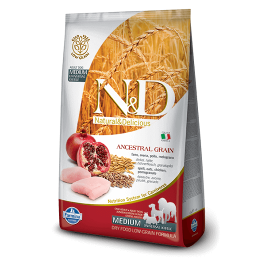 N&D Low Grain Dog Csirke&gránátalma adult medium 800g kutyatáp