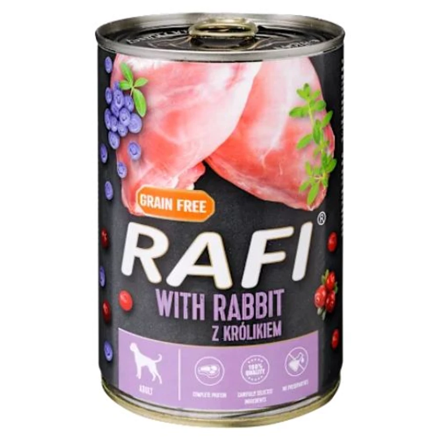 Rafi Adult konzerv - nyúl vörös- és kék áfonyával 400 g 