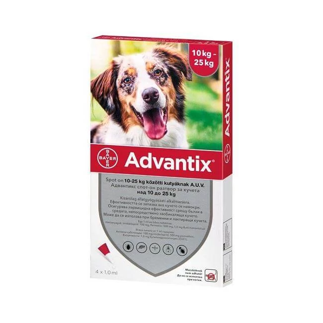 Advantix spot on 2,5 ml; 10-25kg 4X