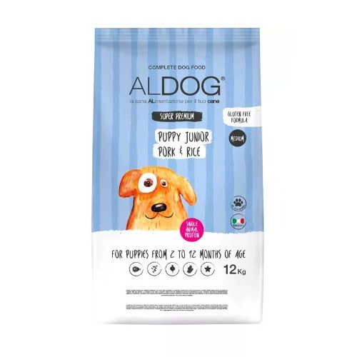Aldog Puppy-Junior Medium Pork 12 kg kutyatáp