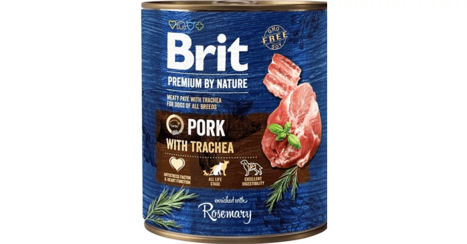 Brit Premium by Nature Adult Pork with Trachea konzerv 800g