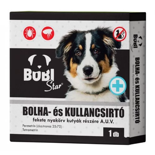 Bobi Star Bolha- és Kullancsírtó Nyakörv Fekete Kutyáknak