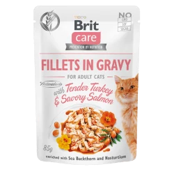 Brit Care Cat Fillets in Gravy with Tender Turkey & Savory Salmon 4x85 g