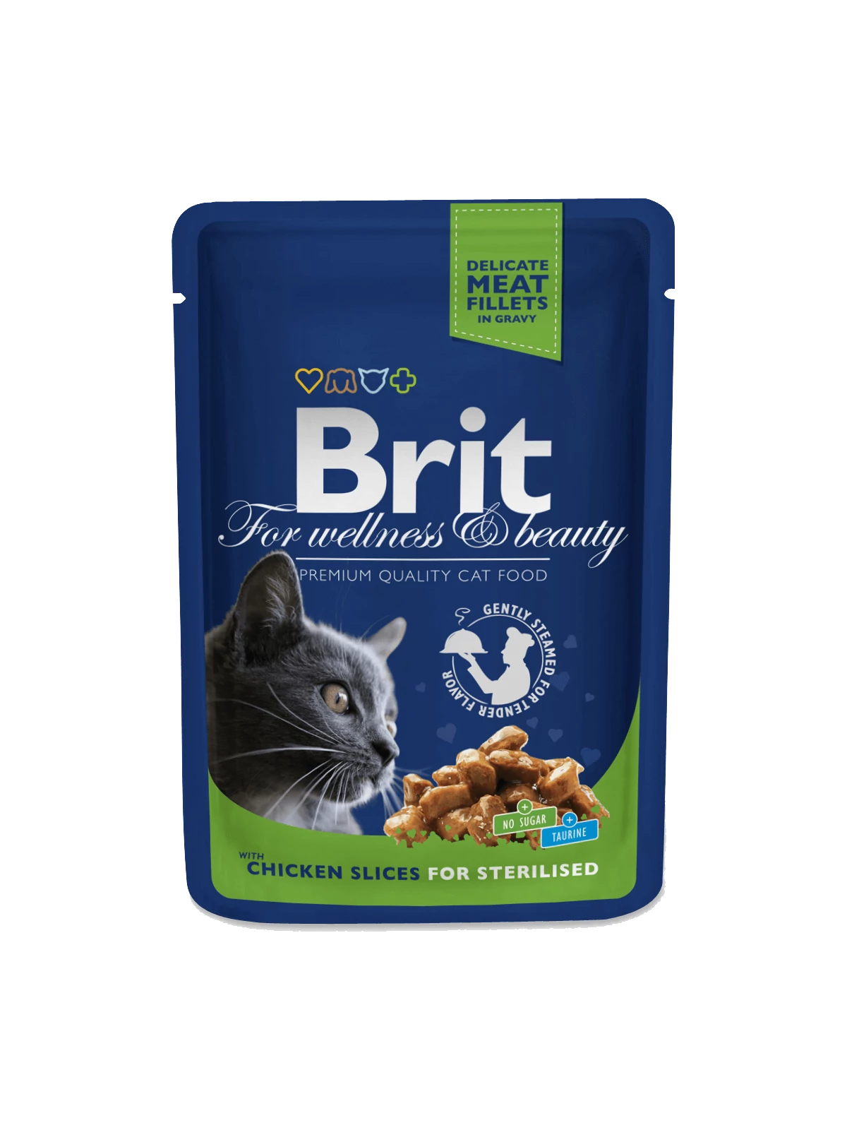 Brit Premium Cat Pouches Chicken Slices for Sterilised 100 g