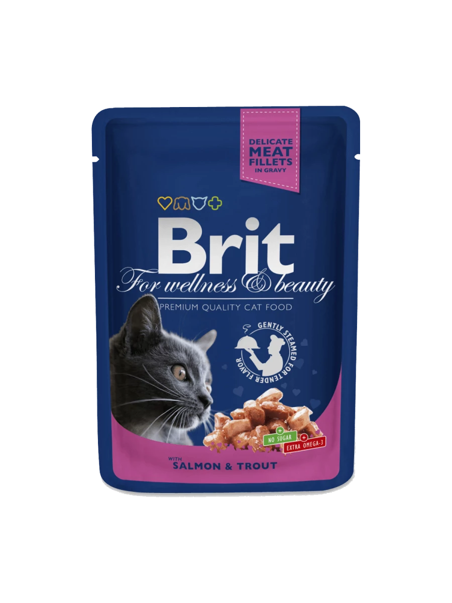 Brit Premium Cat Pouches with Salmon & Trout 100 g