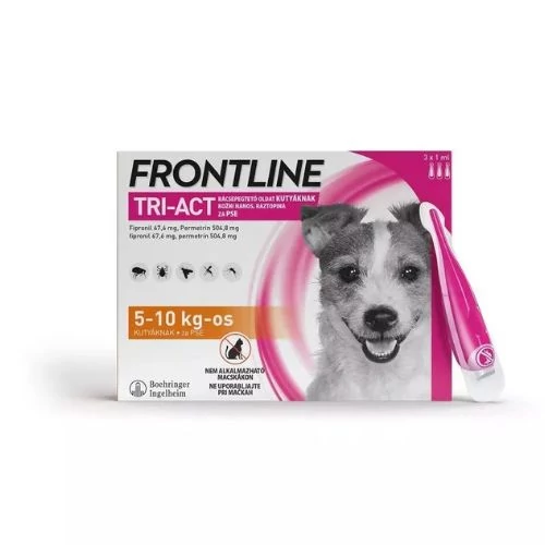 Frontline Tri-Act Rácsepegtető oldat kutyáknak 5-10kg 3X