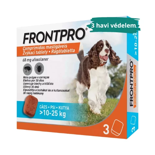 Frontpro Rágótabletta kutyáknak M 10-25kg 3x68mg