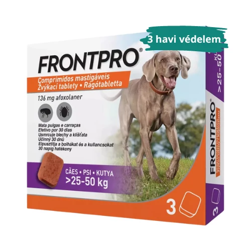 Frontpro Rágótabletta kutyáknak L 25-50kg 3x136mg