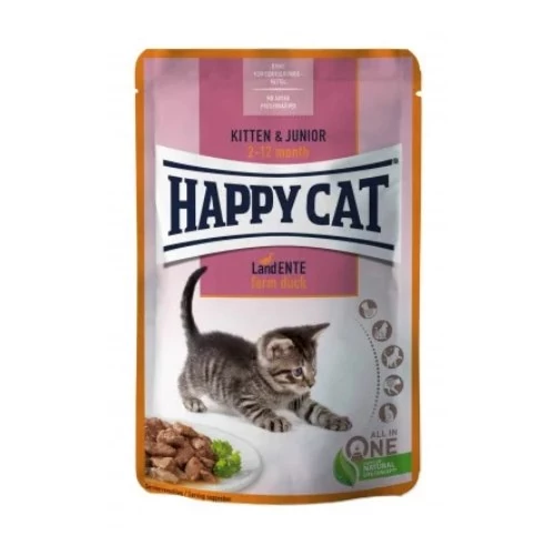 Happy Cat Pouch Szósz Kitten-Junior Kacsa 85g