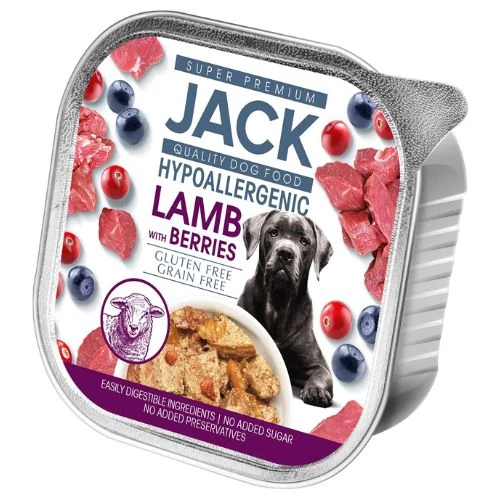 Jack hipoallergén pástétom 150g bárányhús bogyós gyümölcsökkel