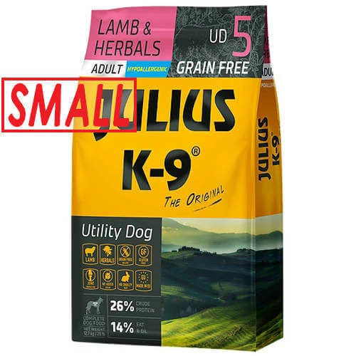 Julius-K9 GF Hypoallergenic Utility Dog Adult Small Lamb & Herbals 10 kg