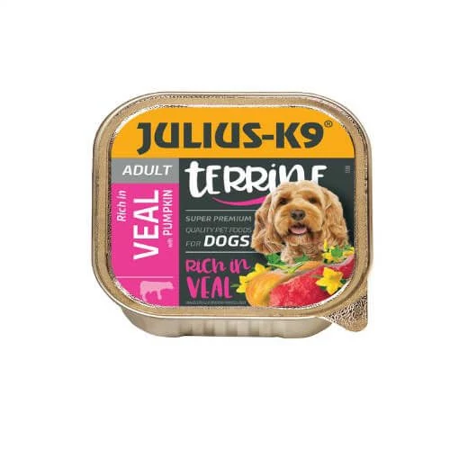 Julius-K9 Dog Terrine Adult Veal&Pumpkin - nedveseledel (borjú,sütőtök) 150g