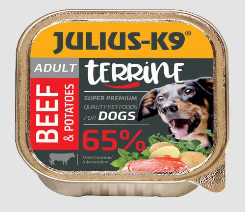 Julius-K9 Dog Terrine Adult Beef&Potatoes - nedveseledel (marha,burgonya) felnőtt kutyák részére 150 g