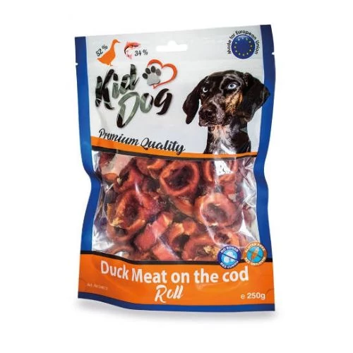 KidDog Duck Meat On The Cod Roll Jutalomfalat 250g